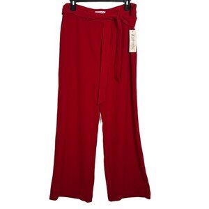Nanette Lepore Red Wide Leg Crepe Tie Pants – 10 - NWT